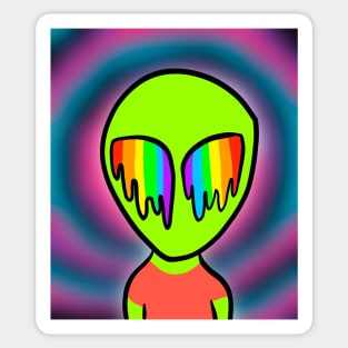 Trippy Hippie Alien Sticker